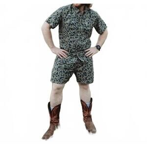 NEW FIELDSTONE backwoods performance short in green camo